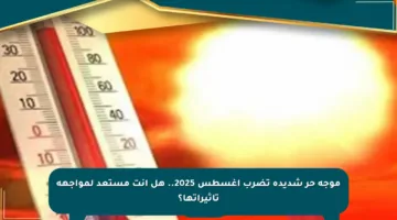 موجة حر شديدة تضرب أغسطس 2025.. هل أنت مستعد لمواجهة تأثيراتها؟